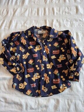 Ladybird girls 3-4 years button up blouse, London transport & Bear design VGUC